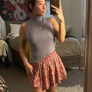 Karlie pink floral ruffle skort